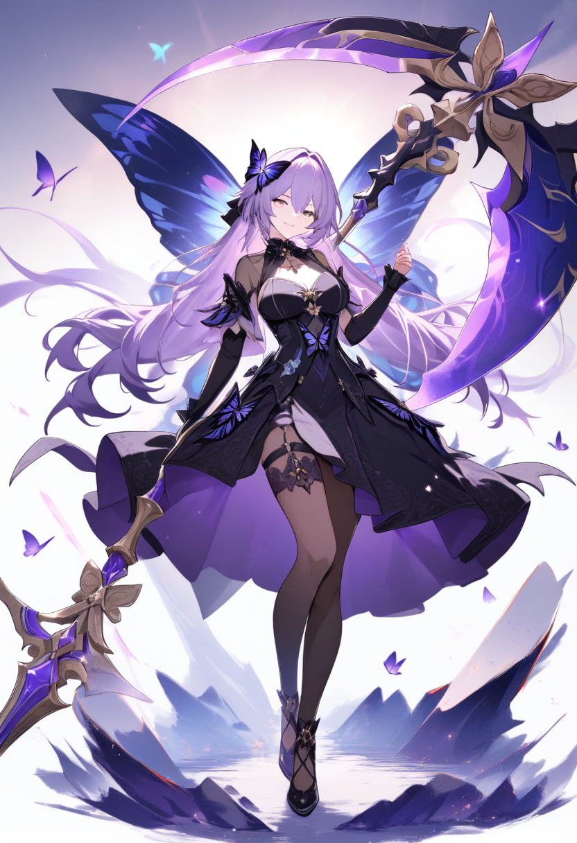 Honkai Star Rail OC in elaborate costume with Path-themed visual effects
