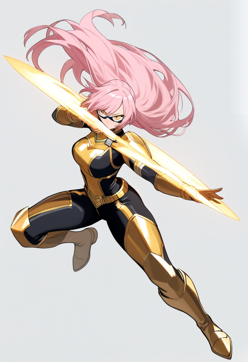 AI-generated MHA OC in hero costume with quirk effects