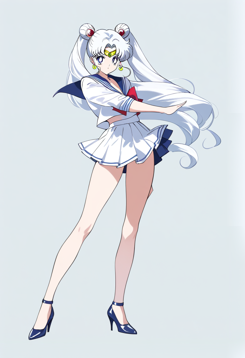 Sailor Moon OC performing a signature attack with celestial energy spiraling around them