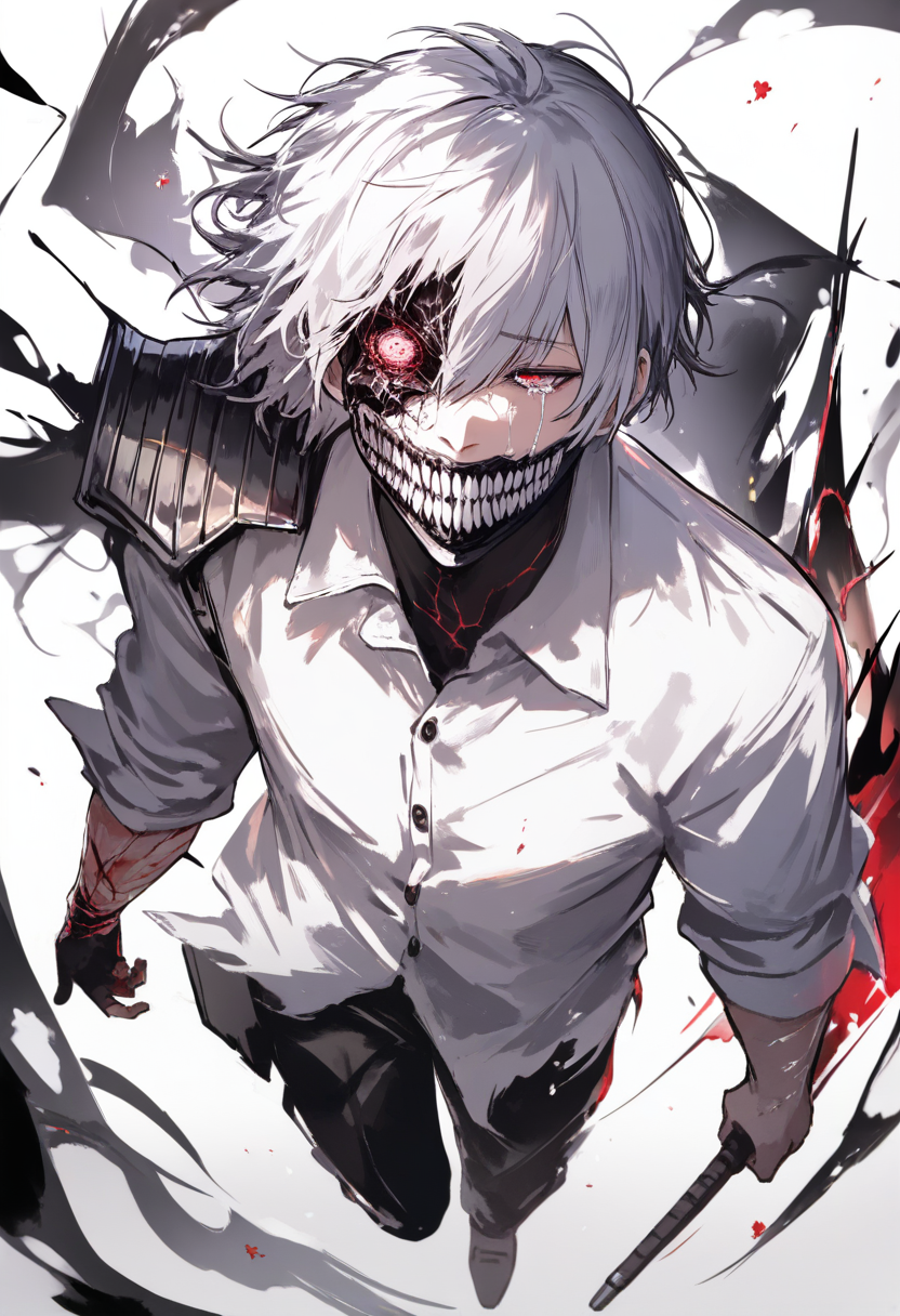Close-up of a Tokyo Ghoul OC's detailed mask design